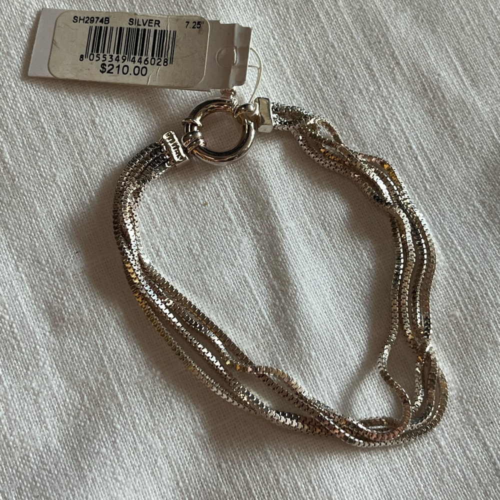 Sterling Silver multi -strand Box Link Milor Bracelet